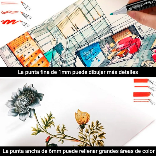 DIA DEL NIÑO - 80 MARCADORES VIRALES DOBLE PUNTA + ESTUCHE + MALETA ARTISTICA COMPLETA