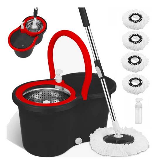 Mopa Con Balde Escurridor Giratorio Lampazo 4 Repuestos + ENVIO GRATIS